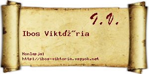 Ibos Viktória névjegykártya